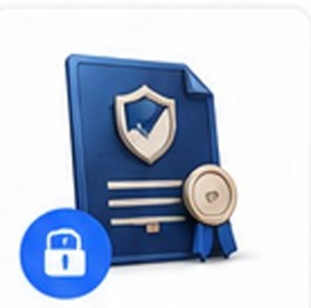 Certificado digital com selo e escudo de segurança
